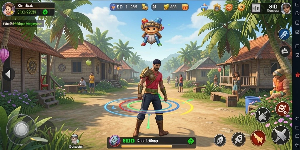 Tampilan gameplay menarik dari 8ID yang menyajikan berbagai aktivitas.