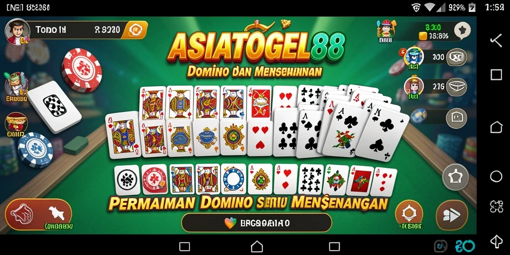 Gambaran gameplay seru dalam ASIATOGEL88 yang menampilkan Domino.