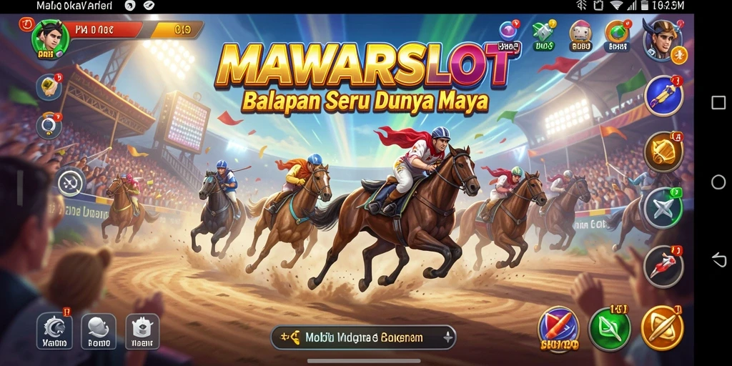 Tangkapan layar gameplay MAWARSLOT yang menampilkan aksi balapan seru.