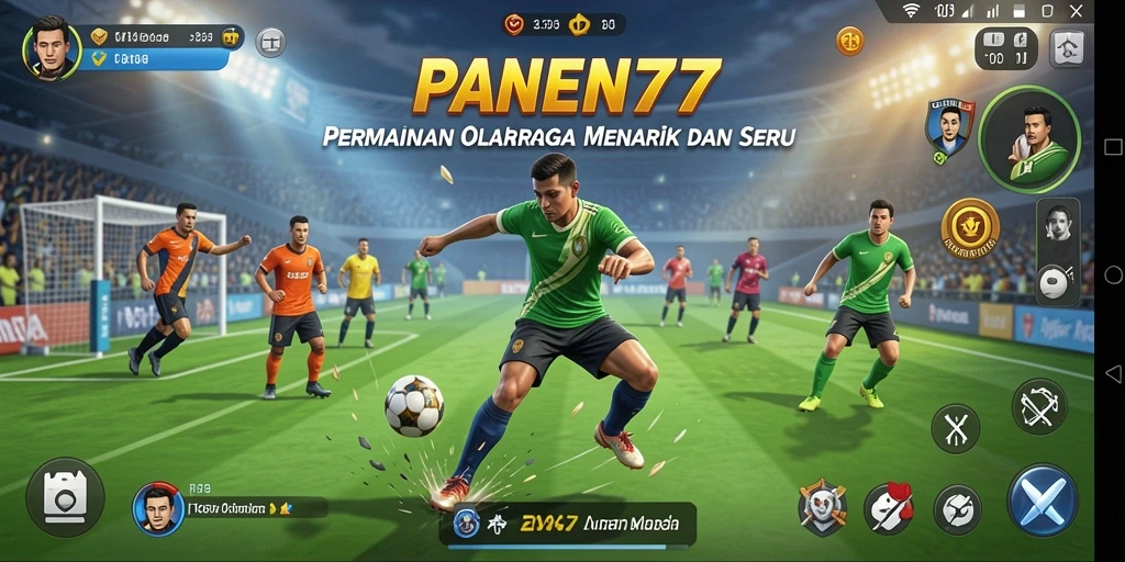 Tangkapan layar gameplay <strong>PANEN77</strong> yang menampilkan aksi olahraga seru.