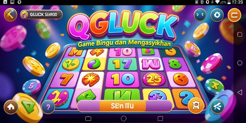 Tampilan screenshot QGLUCK dengan grafik Bingo yang menarik.