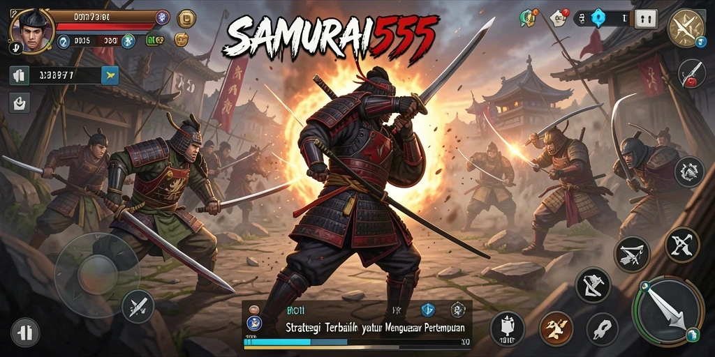 Tampilan visual gameplay <strong>SAMURAI555</strong> dengan strategi mendalam.