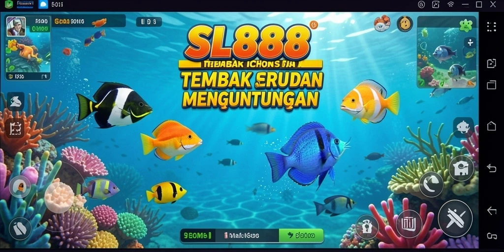 Tampilan gameplay SL888 yang mendebarkan saat berburu ikan.
