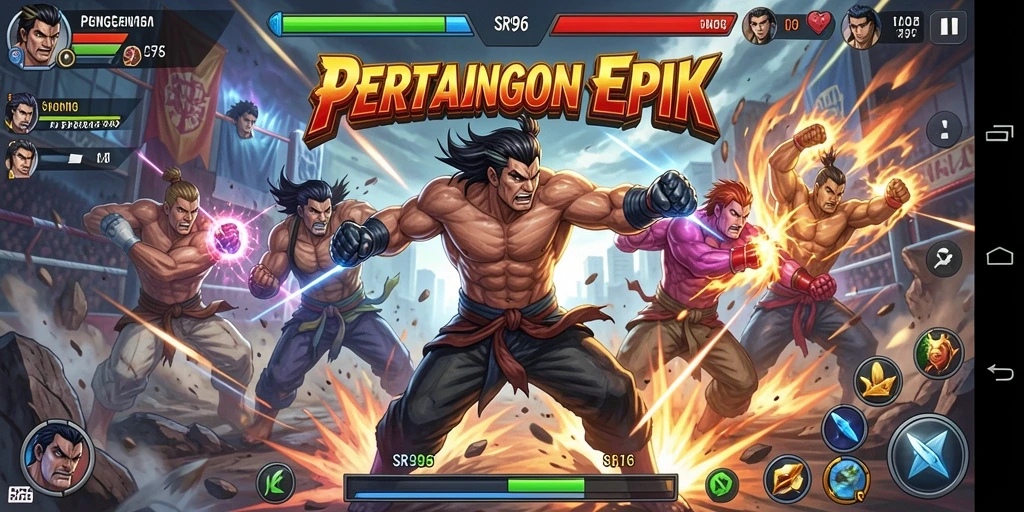 Screenshot gameplay SR996 menunjukkan aksi pertarungan yang seru dan mendebarkan.