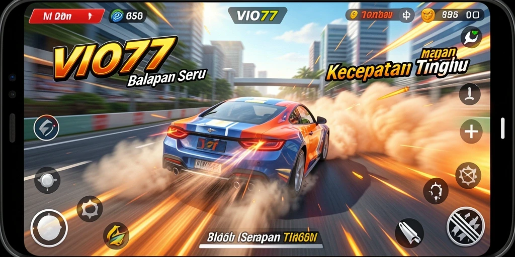 Gameplay menegangkan di lintasan balapan VIO77.