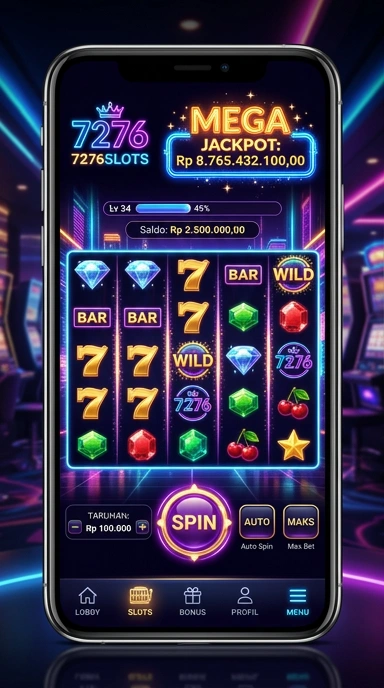 Tampilan antarmuka aplikasi 7276slots yang sederhana dan menarik.